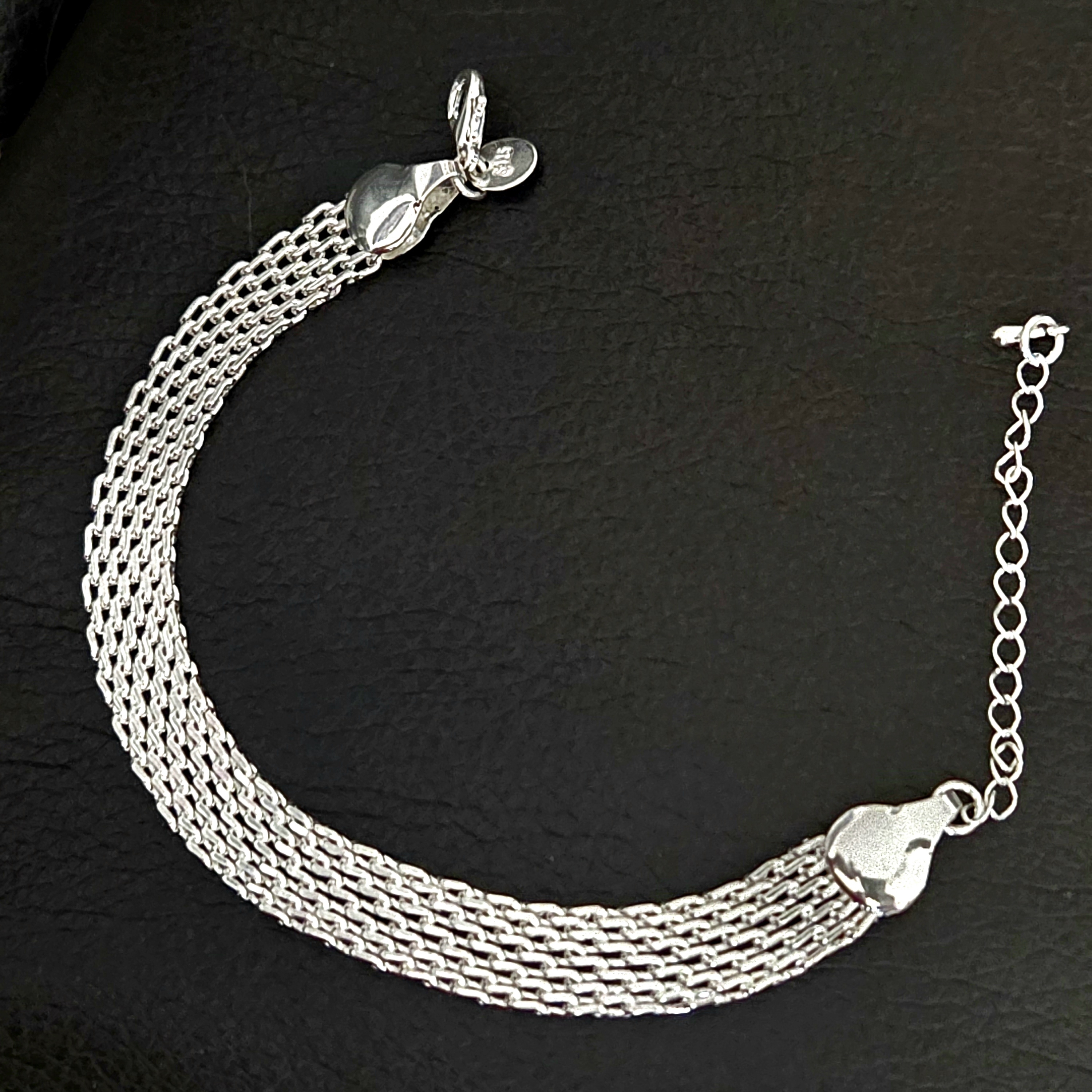 Bracelet Chanky, 925 Sterling Silver. Vintage Bracelet Fashion Style 7.0 Inch